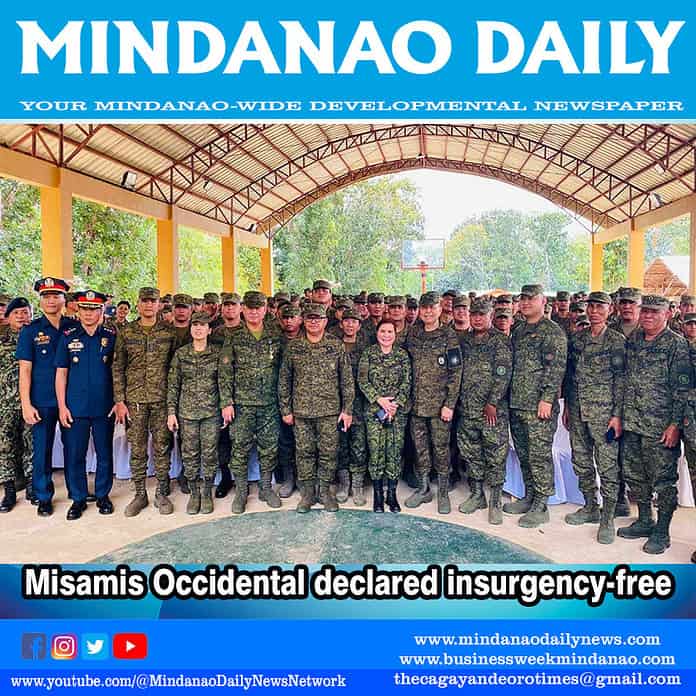 Misamis Occidental declared insurgency-free