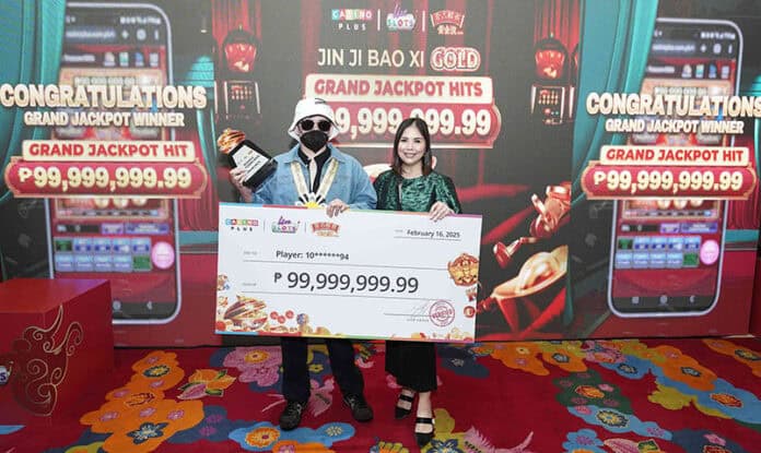 Casino Plus Representative presents the Jin Ji Bao Xi Gold Grand Jackpot check