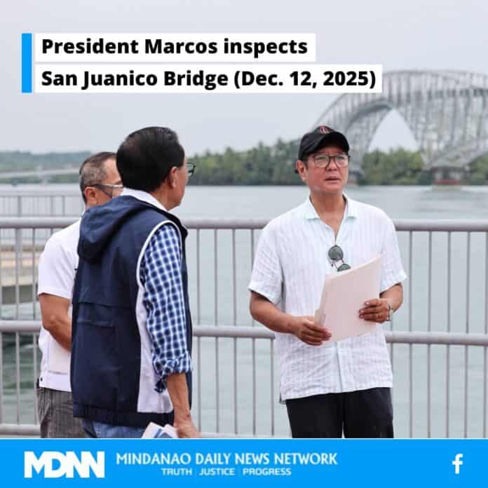 President Marcos Inspects Ongoing Rehabilitation of San Juanico Bridge