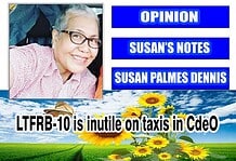 LTFRB-10 is inutile on taxis in CdeO
