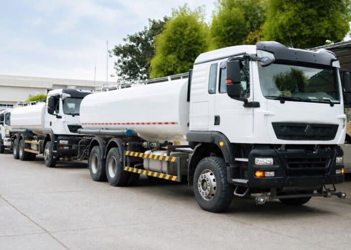 Newly acquired water tankers of the City Government of Butuan await deployment after undergoing inspection and leak testing on September 16, 2026. The four units, consisting of two 20,000-liter and two 10,000-liter tankers, will boost the city’s water rationing operations amid the continuing supply disruption. Photo courtesy of Butuan City PIO