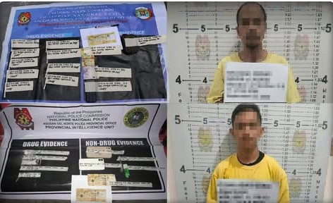 DRUG STING. Police operatives display the confiscated suspected shabu and other pieces of evidence following separate buy-bust operations in Agusan del Norte that led to the arrest of two suspected street-level drug personalities. Authorities seized a combined 25.28 grams of suspected shabu worth P171,904 during the operations. Photo: Police Regional Office 13